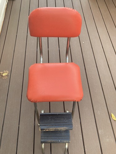 Vintage mid century metal step - mid,