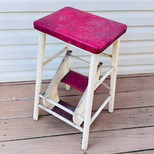 Vtg wood step stool - vtg,